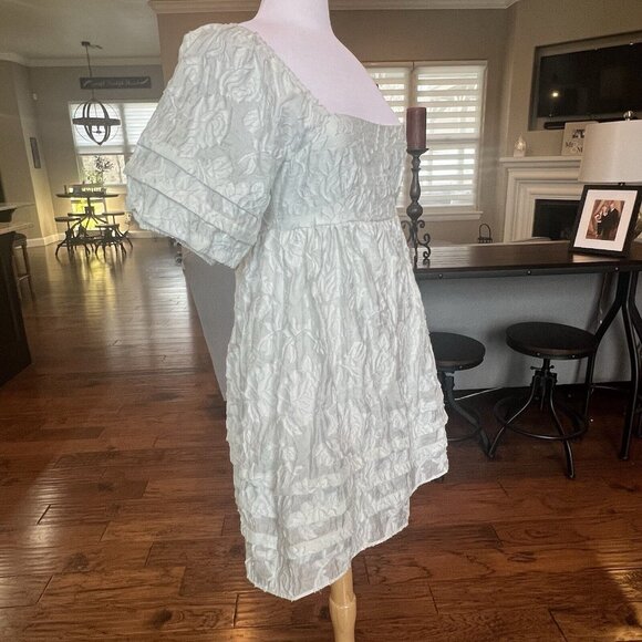 NWT $52 BaeVely Rylee Mini Dress Medium Baby Blue Ethereal Feminine Fairycore - Picture 9 of 16